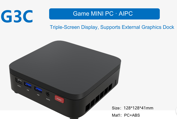 G3C Pro AI MINI PC, Support 12th/13th/14th Dual DDR5 & Dual M.2 NVMe/SATA, 6×USB + Type‑C + 2.5G Ethernet, Windows 11 & Linux Compatible Mini Desktop Computer