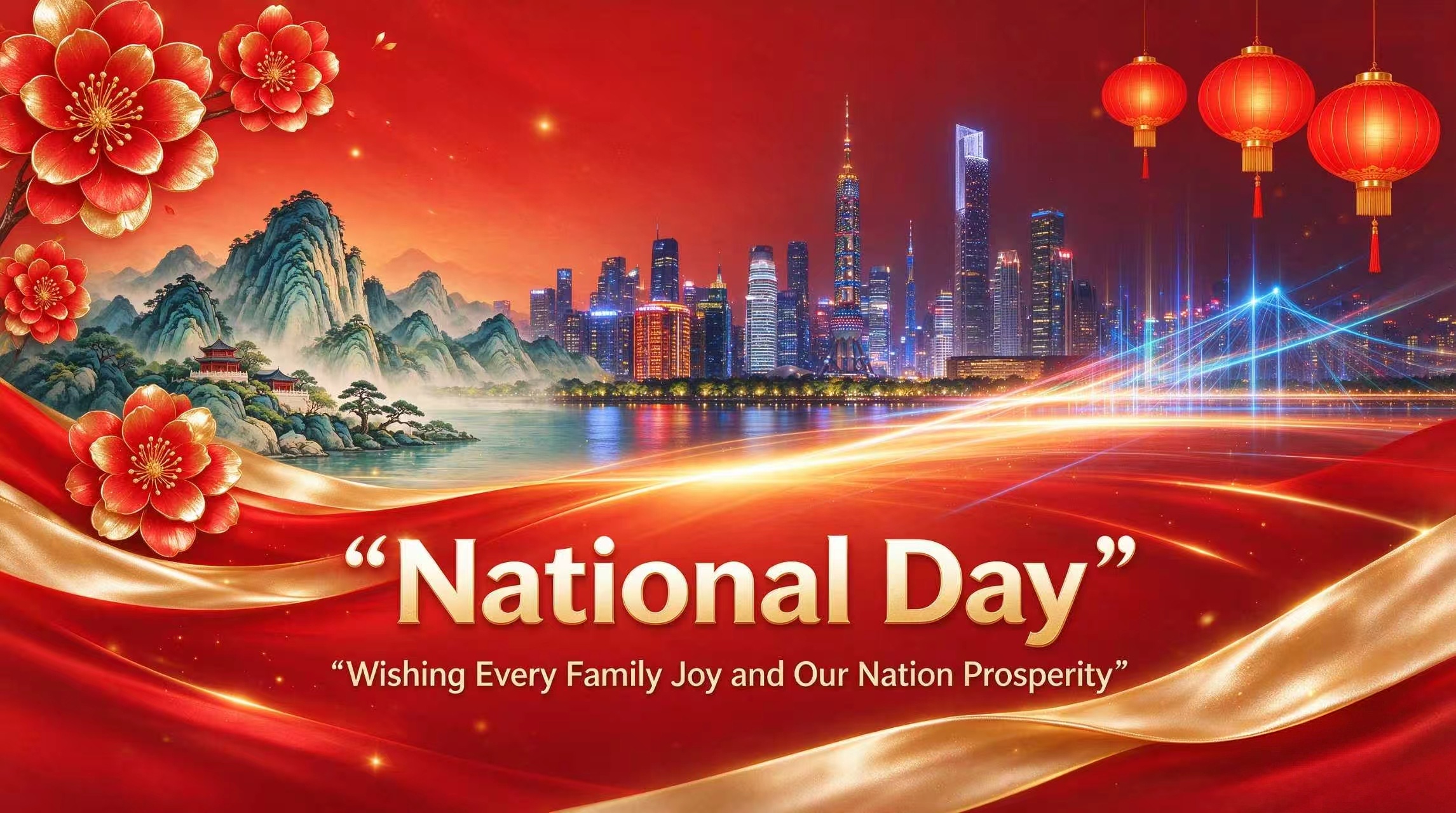 Celebrate the glorious birthday of our nation, and wish our motherland lasting prosperity