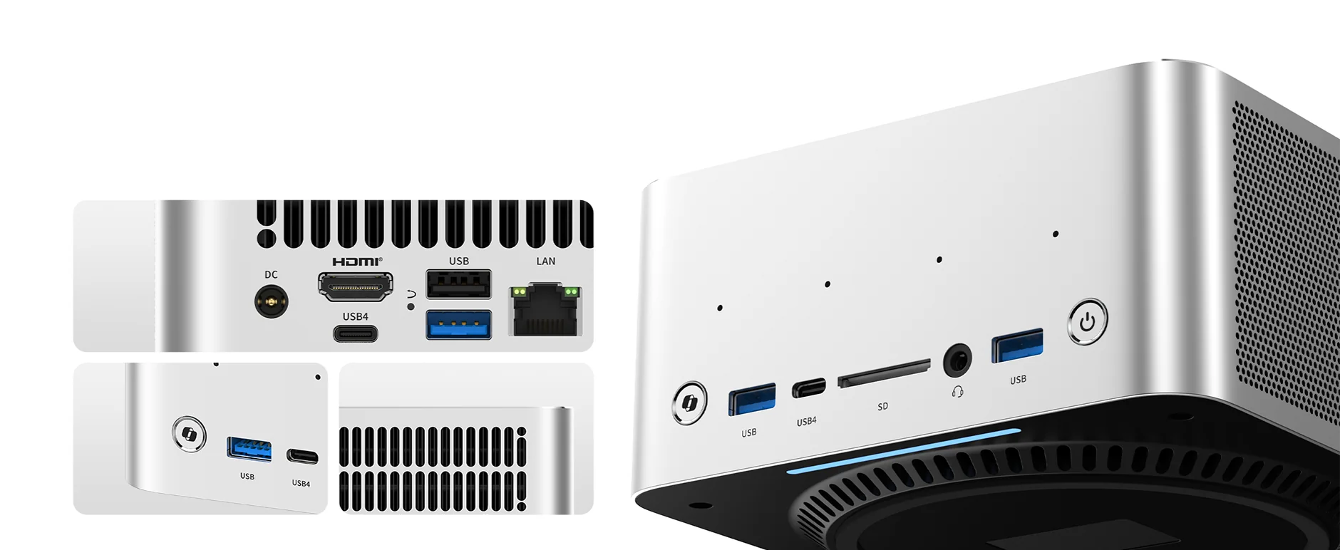 F9A AI Mini Workstation, AMD Ryzen AI Max+ PRO 495, 55 TOPS NPU, 192GB LPDDR5X, Dual M.2 PCIe4.0, WiFi7, Dual 2.5G LAN, 8K Multi-Display, OCuLink eGPU